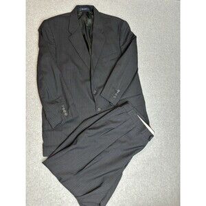 Ralph Lauren Chaps Charcoal Grey Pinstripe 46 R Wool 2 Piece Men’s‎ Suit Jacket
